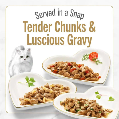 Purina Fancy Feast Gourmet Wet Cat Food Variety Pack, Petites Gravy Collection, Break-Apart Tubs, 48 Servings - (Pack of 24) 2.8 Oz. Tubs2
