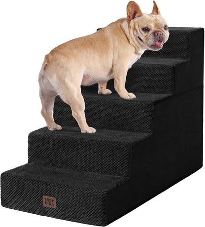 EHEYCIGA Dog Stairs for Bed 18" H, Dog 4-Steps for High Bed, Olive Green | Pet Steps for Small Dogs and Cats, Non-Slip Balanced Pet Ramp Indoor46