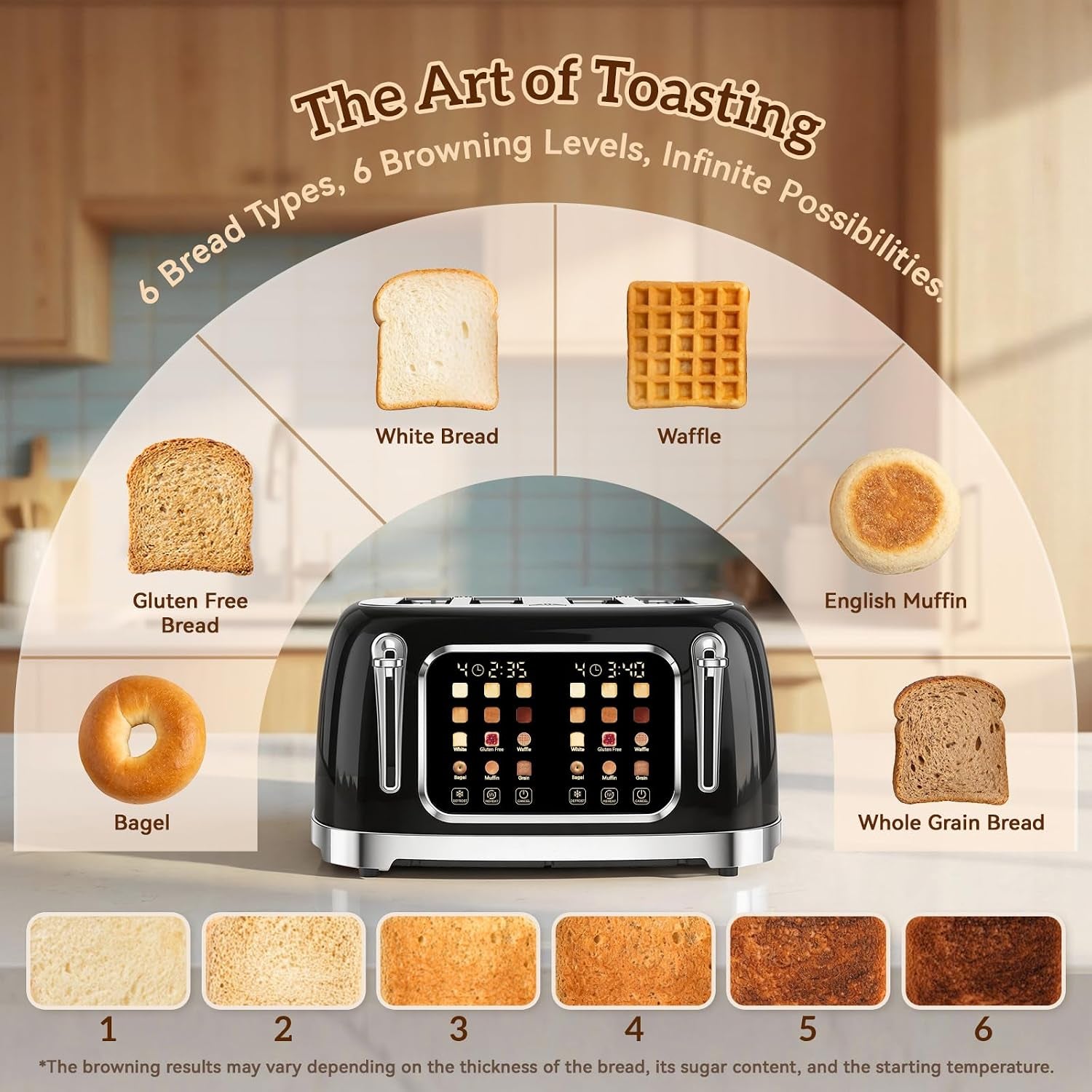 retro-toaster-4-slice-with-stainless-steel-wide-slot-touch-screen-for-family-breakfast-6-browning-levels-for-bagel-bread-reheat-defrost-removable-crumb-tray-jet-black