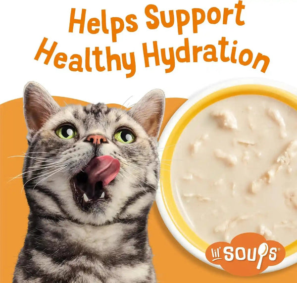 Purina Friskies Natural, Grain Free Wet Cat Food Lickable Cat Treats, Lil' Soups Flaked Chicken - (Pack of 8) 1.2 Oz. Tubs4