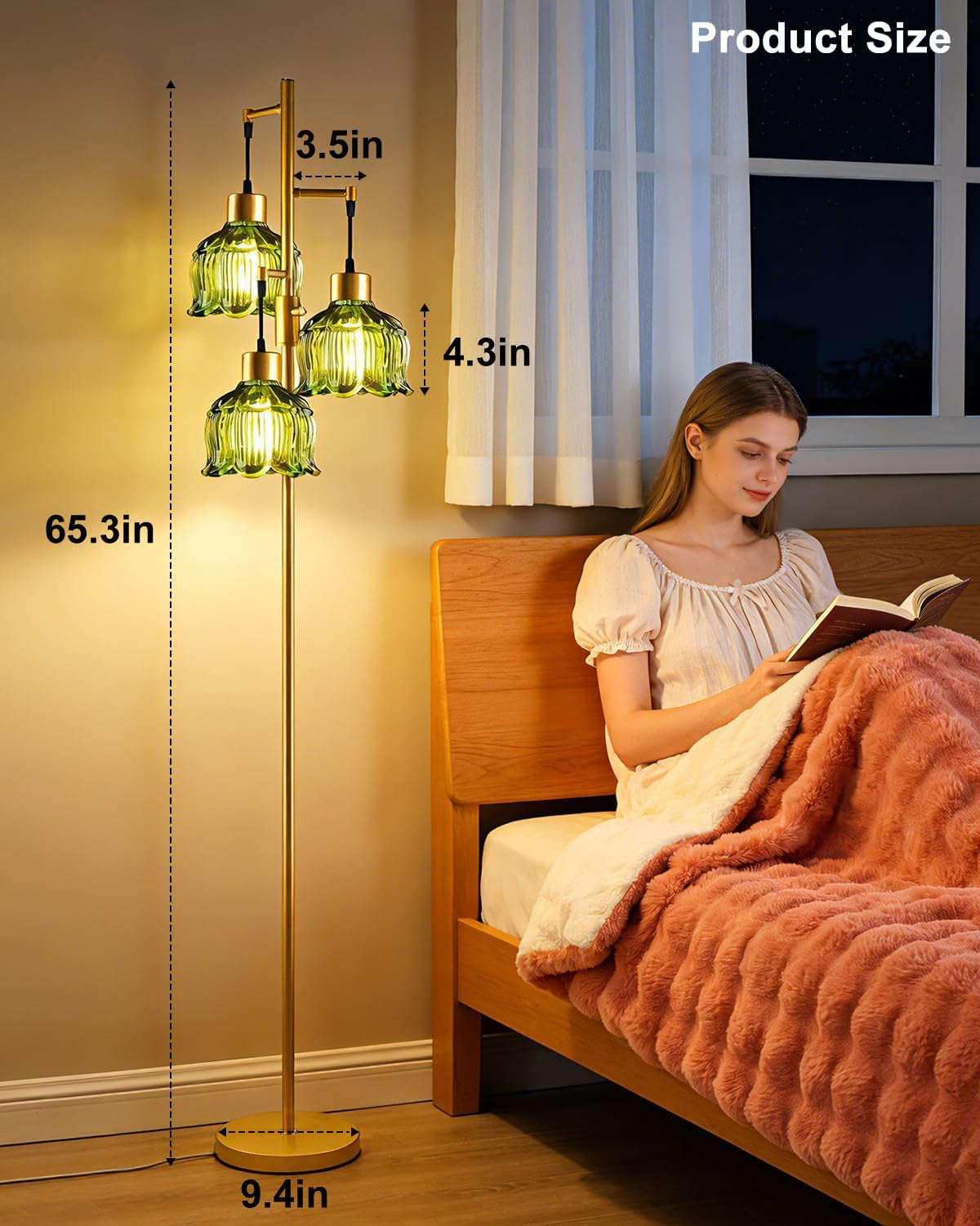 floral-floor-lamp-dimmable-floor-flower-lamp-green-glass-shade-gold-tall-lamp-3-light-bulbs-included-mid-century-standing-lamp-with-5lbs-heavy-base-for-living-room-bedroom-sofa-beside