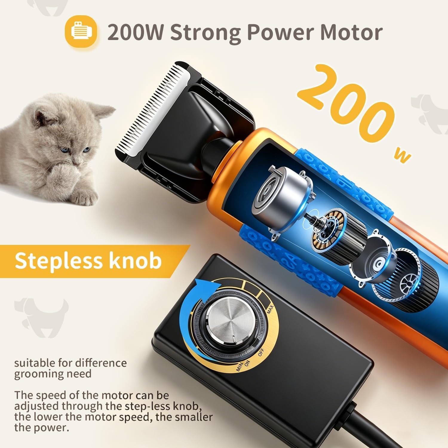 dog-shears-clippers-for-grooming-sheep-shears-for-dogs-with-thick-hair-200w-pet-clipper-kit-with-spare-blade-low-noise-vibration-for-cat-sheep-dog-110-240v
