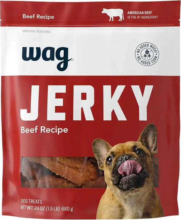 Amazon Brand - Wag Soft & Tender American Jerky Dog Treats – Beef Recipe (24 Oz)1