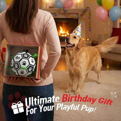 QDAN Dog Toys Dog Balls, 6 Inch Dog Soccer Ball with Straps, Herding Balls | Dog Birthday Toy, Balls for 20-40Lbs Dogs, Outdoor Puppy Toys to Keep Them Busy, Interactive Toy for Tug, Pool Water Toy Ball3