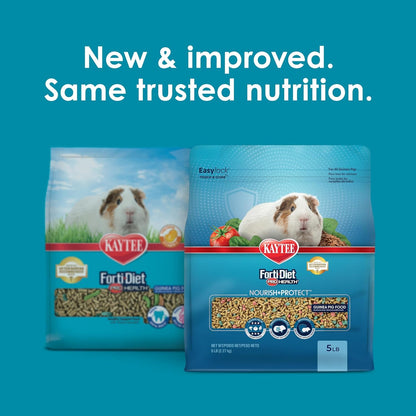 Kaytee Forti-Diet Pro Health Nourish+Protect Guinea Pig Food, Comprehensive Nutrition Backed by Science, Digestive Health, Immune Support, 5 Pounds2