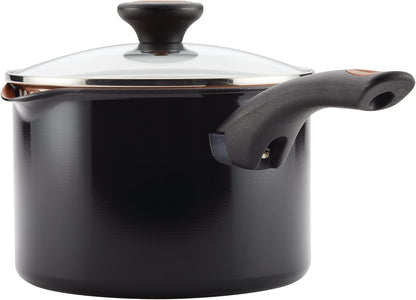 Glide Copper Ceramic Nonstick Straining Sauce Pan with Lid, 3-Quart, Black9