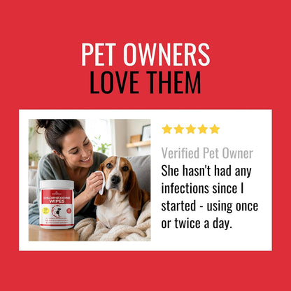 NOVEHA Pet Wipes - Formulated Pet Wipes - for Facial and Finger Folds, Underarms - 3" X 2" Size (150 Counts)9