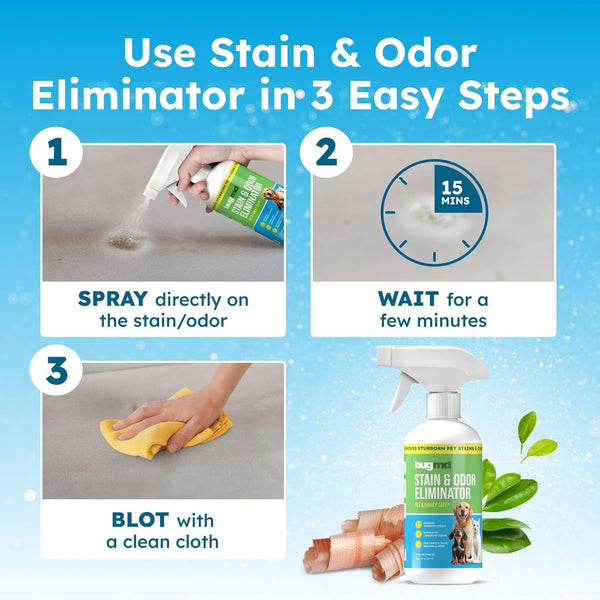 Bugmd Enzyme Cleaner for Dog & Cat Urine - Unscented | Pet Stain Destroyer, Odor Remover and Deodorizer for Carpet and Home | 32 Fl Oz4