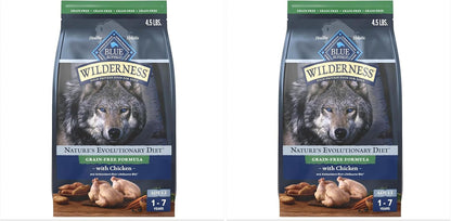 Blue Buffalo Wilderness with Chicken High Protein Grain Free Dry Dog Food for Adult Dogs, 34% Protein, Supports Immunity with Antioxidant-Rich Lifesource Bits, 4.5 Lbs.11