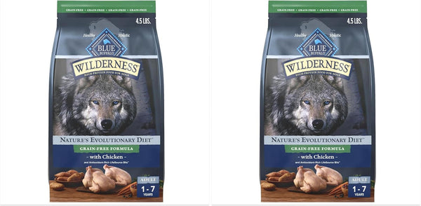Blue Buffalo Wilderness with Chicken High Protein Grain Free Dry Dog Food for Adult Dogs, 34% Protein, Supports Immunity with Antioxidant-Rich Lifesource Bits, 4.5 Lbs.11
