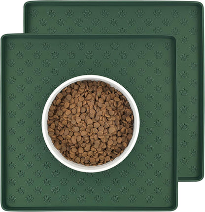 Ptlom Pet Placemat for Dog and Cat, Mat for Prevent Food and Water Overflow, Suitable for Small, Medium and Big Pet, 18" 12", Grey, Silicone47