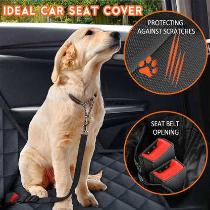 Yuntec Dog Car Seat Cover, Back Seat Cover for Dogs Pet Car Seat Protector | Waterproof Rear Seat Cover Durable Car Seat Cover, Fits Middle Armrest for Most Cars Suvs Trucks (53” Width)- Black5