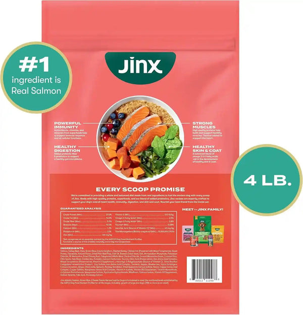 Jinx Dry Dog Food - Real Salmon, Brown Rice & Sweet Potato, 4Lb | Premium Kibble for Digestive Support & Healthy Immunity - No Fillers, All Lifestages (Puppy, Adult & Senior), Breeds & Sizes10