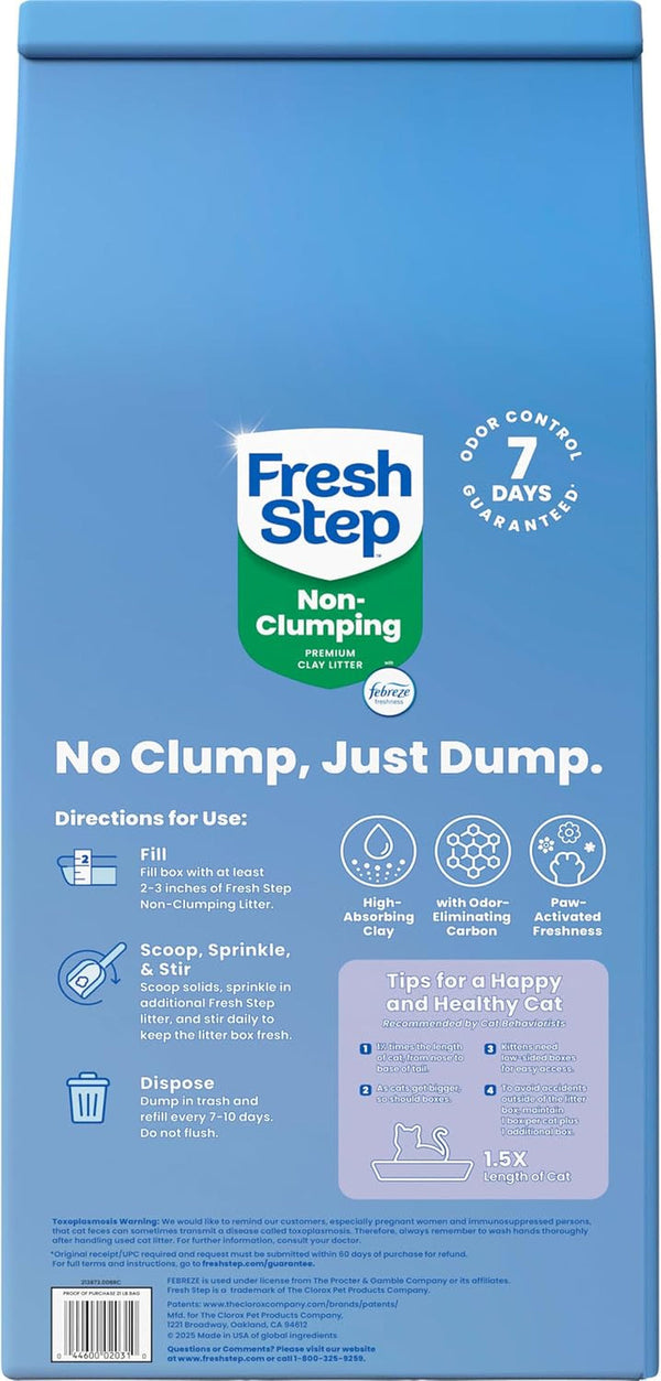 Fresh Step Non Clumping Cat Litter with Febreze Freshness, High-Absorbing Formula with Odor Control, 21 Lb. Bag8