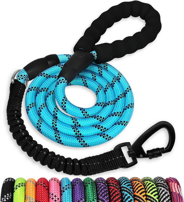 Long Dog Leash 15 FT: Heavy Duty Rope Leashes for Dogs Training with Swivel Lockable Hook Reflective Threads Bungee and Padded Handle - Dog Lead for Large Small Medium Dogs outside Walking Hiking25