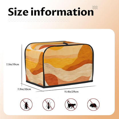 Morden Art Print Toaster Cover 2 Slice Long Slot, Orange Bread Maker Cover Washable Dust Protection Kitchen Small Appliance Toaster Oven Cover for 2 Slice2