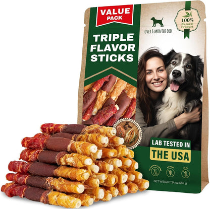 Beloved Pets Dog Treats & Rawhide Bones Wrapped Chicken and Duck - Pet Chews Sticks for Large, Medium & Small Breeds - Long Lasting Chewers Snacks – Puppy Treats10