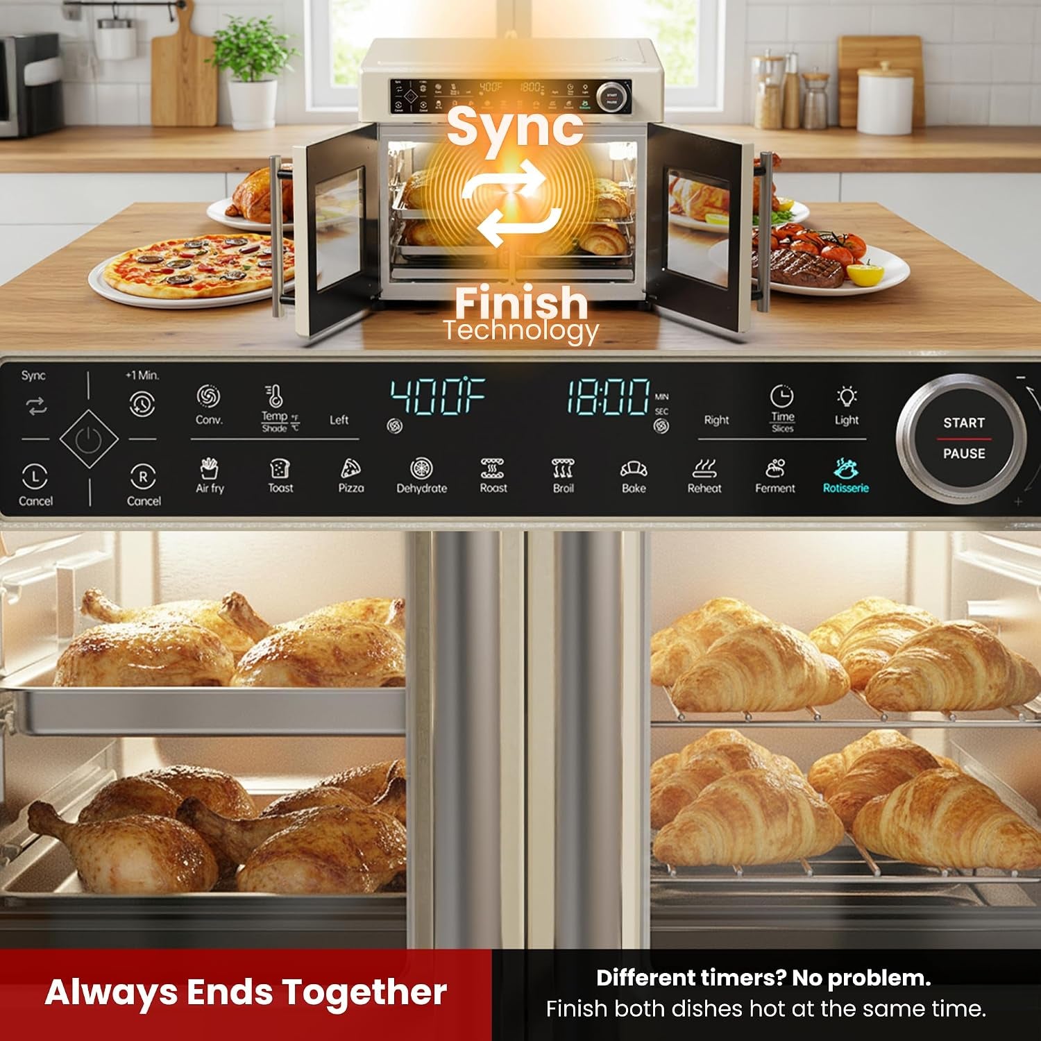 ultra-premium-dual-zone-stainless-steel-air-fryer-toaster-oven-combo-extra-large-32qt-french-door-convection-oven-with-next-gen-patent-technology-13-accessories-rotisserie-sync-finish