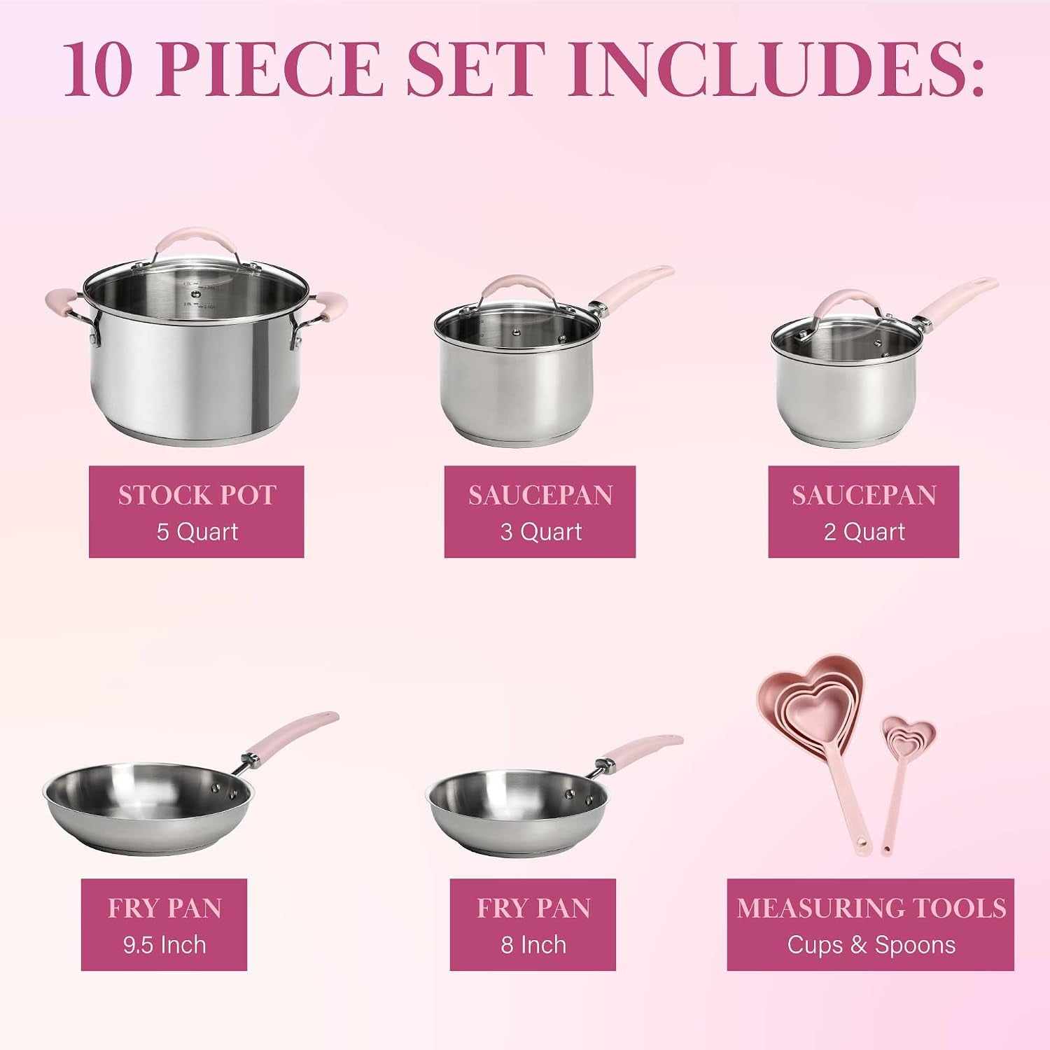 stainless-steel-pots-and-pans-set-with-stay-cool-pink-handles-tempered-glass-lids-bonus-heart-shaped-measuring-cups-and-spoons-dishwasher-safe-cookware-10-piece-set