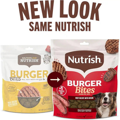 Nutrish Burger Bites Dog Treats, Beef Recipe, 12 Oz. Pouch (Rachael Ray)2