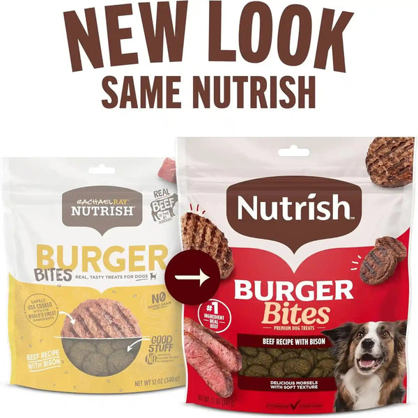Nutrish Burger Bites Dog Treats, Beef Recipe, 12 Oz. Pouch (Rachael Ray)2