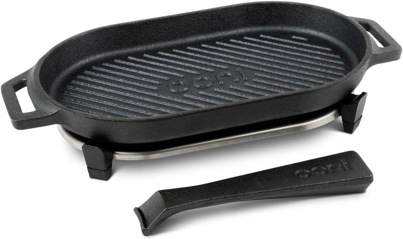 ooni-cast-iron-grizzler-pan-grill-frying-pan-12-x-6-griddle-plate-with-removable-handle-and-stainless-steel-trivet-pre-seasoned-non-stick-oven-safe-cookware-pizza-oven-and-bbq-accessories