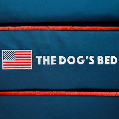 The Dog’S Bed Orthopedic Memory Foam Dog Bed with Bolsters for Large Dogs, High Density Support Mattress, Low Front Entry, Removable Washable Cover, Oxford Fabric, Blue with Dark Red Trim, Large8