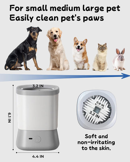 Electric Dog Paw Cleaner for Dogs，2 Speeds Automatic Dog Foot Paw Washer for Small Medium to Large Cat Dog Pet (Grey)5