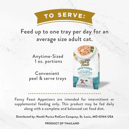 Purina Fancy Feast Appetizers, Tuna with Scallop Topper, 1.1 Oz, 10-Pack7