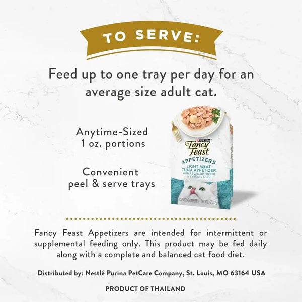 Purina Fancy Feast Appetizers, Tuna with Scallop Topper, 1.1 Oz, 10-Pack7