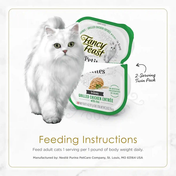Purina Fancy Feast Gourmet Wet Cat Food Variety Pack, Petites Gravy Collection, Break-Apart Tubs, 48 Servings - (Pack of 24) 2.8 Oz. Tubs6