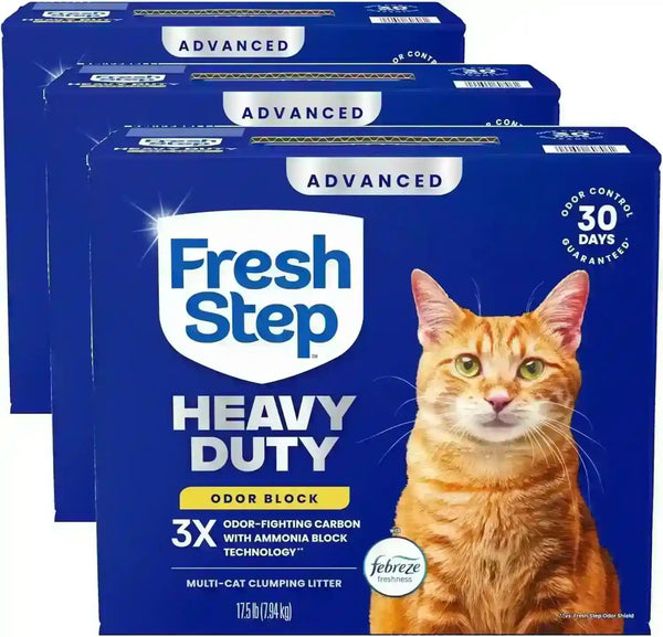 Fresh Step Heavy Duty cat litter with odor block, 3X carbon, Febreze freshness, 17.5 lb box7