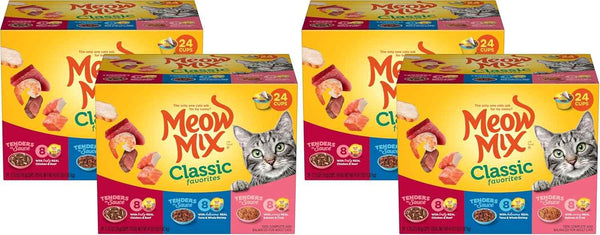 Meow Mix Poultry & Beef Favorites, Wet Food Variety Pack, 24 Cups22