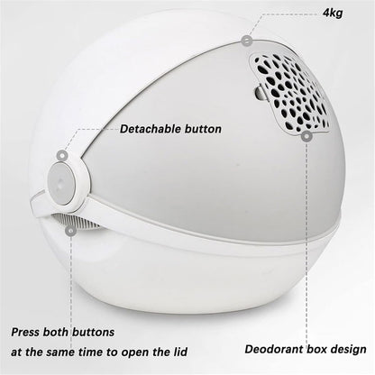 Dog Potty Training Toilet ﻿ Pet Cat Litter Box Tray Fully Enclosed Extra Large Toilet Nesting Training System Easy Cleaning Filter Pan Waterproof Space Capsule(A)2