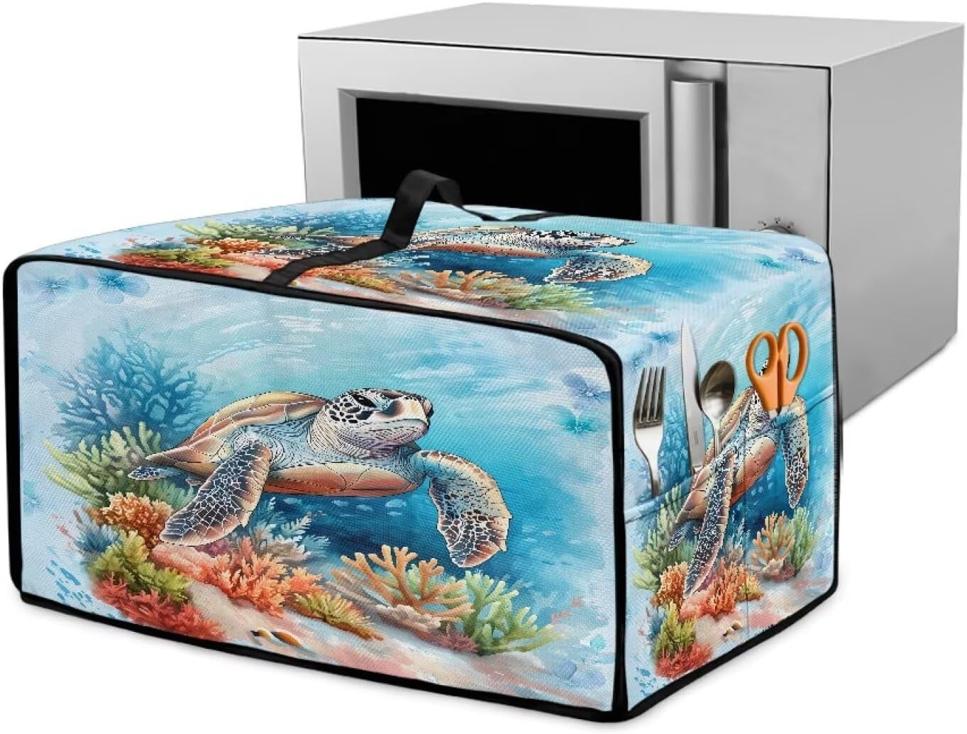 turtle-design-heavy-duty-large-toaster-oven-cover-polyester-dust-protector-air-fryer-microwave-bread-machine-kitchen-countertop-l-22-5x18-5x12-99-inches