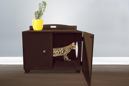 Furhaven Classic Hidden Litter Box Storage Container Cabinet - Espresso, One Size4