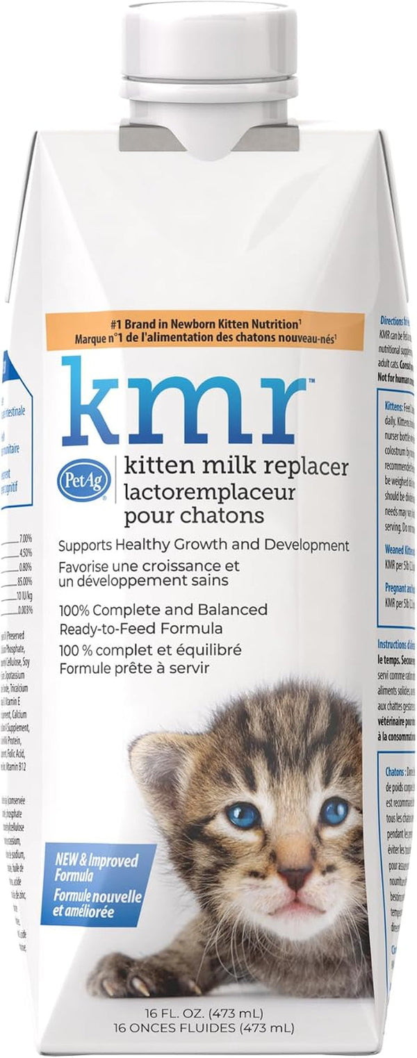 Petag KMR Kitten Milk Replacer Liquid - 16 Oz - Ready-To-Feed Formula with Vitamins for Newborn Kittens to 1 Year - Easy to Digest1