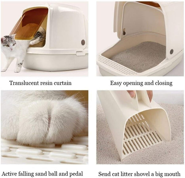 Dog Potty Training Toilet ﻿ Closed Cat Litter Basin Large Space Toilet Ears Fully Enclosed Sand Pot(S)5