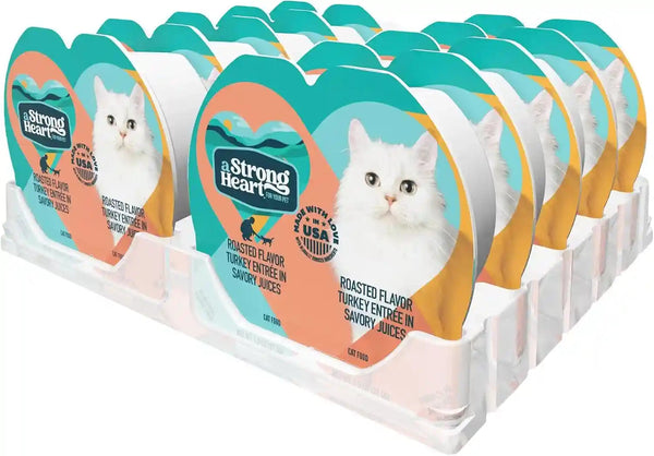 A Strong Heart Split Cup Wet Cat Food, Chicken Entree - 2.6 Oz Split Cups, 20 Servings (Pack of 10), Made in the USA with Real Chicken12