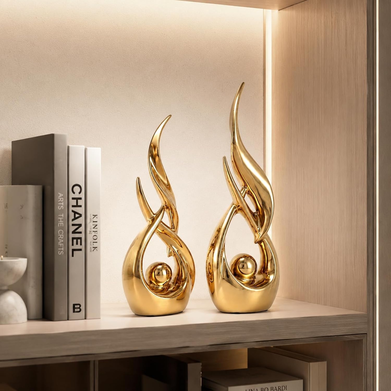 2-pcs-gold-ceramic-statues-for-home-decor-accents-modern-abstract-art-sculptures-elegant-tabletop-decorative-objects-for-dining-room-entryway-tv-stand-mantel-coffee-table-centerpieces
