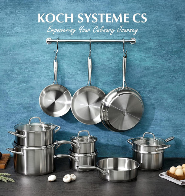 Stainless Steel Cookware Set 21 Piece with 5-Layer Base, Professional 18/10 Stianless Steel Pots and Pans Set, Oven&Dishwasher Safe, Non Toxic, Induction Kitchen Cooking Sets, 21PCS9