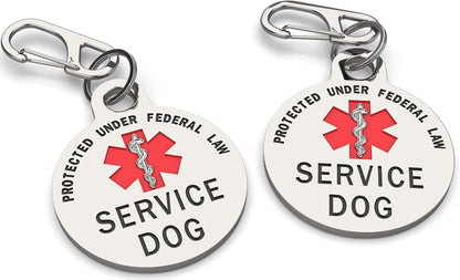 Service Dog Tag Double Sided with Federal Protection, 1.25 Inch | Federal Protection, Medical Alert Symbol,Protected by Federal Law Easily Attach to Collar, Harness, Vest7