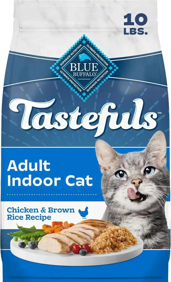 Blue Buffalo Tastefuls Chicken & Brown Rice Recipe Dry Indoor Cat Food for Adult Cats, Real Chicken First, Deliciously Healthy Natural Cat Food, Supports Digestive Care and Coat Health, 3 Lbs.19
