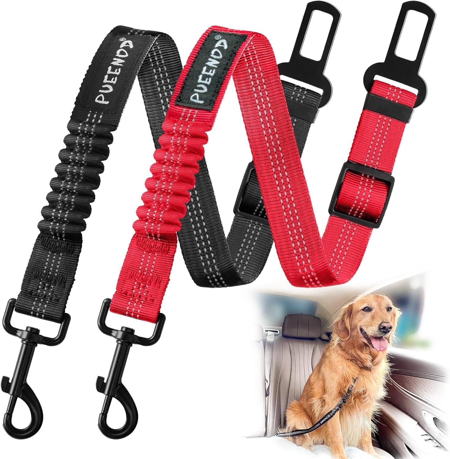 2-pack-dog-seat-belt-adjustable-dog-car-seatbelts-for-vehicle-nylon-pet-safety-seat-belt-with-elastic-bungee-buffer-reflective-durable-car-harness-for-dogs