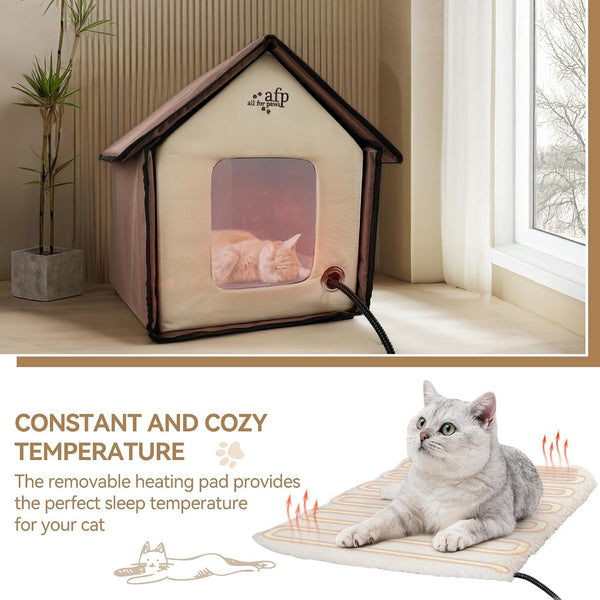Pink Cat Litter Box Set, Small Cat Kitten Starter Kit with Litter Scoop, Cat Bowl, Kittens Toy; Heated Cat House Indoor, Cats Home with Heated Pad, Cat Houses & Condos, Heater Cat Bed6