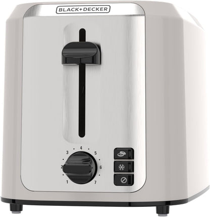 BLACK+DECKER 2-Slice Toaster with Extra-Wide Slots, Baked Stone | Extra-Wide Toaster with 7 Shade Settings, Bagel Mode, Frozen Function and Removable Crumb Tray.2