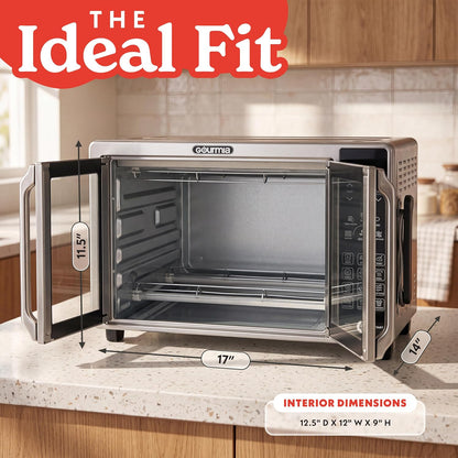 French Door Air Fryer Toaster Oven - 6 Slice Capacity, Temperature Probe, 18 Cooking Presets, Fryforce, Digital Display, 3 Rack Positions, Dishwasher-Safe Accessories, Stainless Steel9