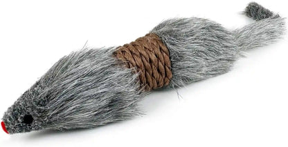 Ttcat 2 Pack Large Furry Mouse Cat Toys, Natural Paper Rope Realistic Fake Mice Kitten Interactive Hunting Toy, Durable Chew Teaser Toy for Indoor Cats, Boredom Relief Cat Prey Toy.5