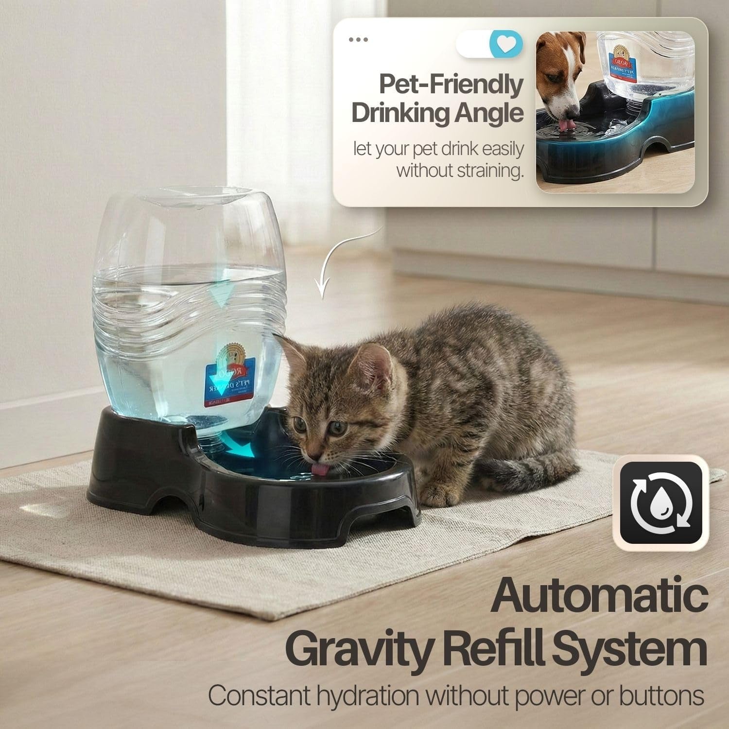 flexzion-automatic-gravity-pet-waterer-for-cat-dog-non-skid-easy-clean-auto-replenish-water-dispenser-drinking-bowl-1-4-gallon-900ml-black