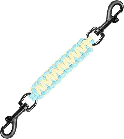 Dog Collar Safety Clip with Dual Clasps,Handmade Backup Safety Strap for Dog Harness, Collars and No Pull Harness Connectors (Pink & Light Purple)10